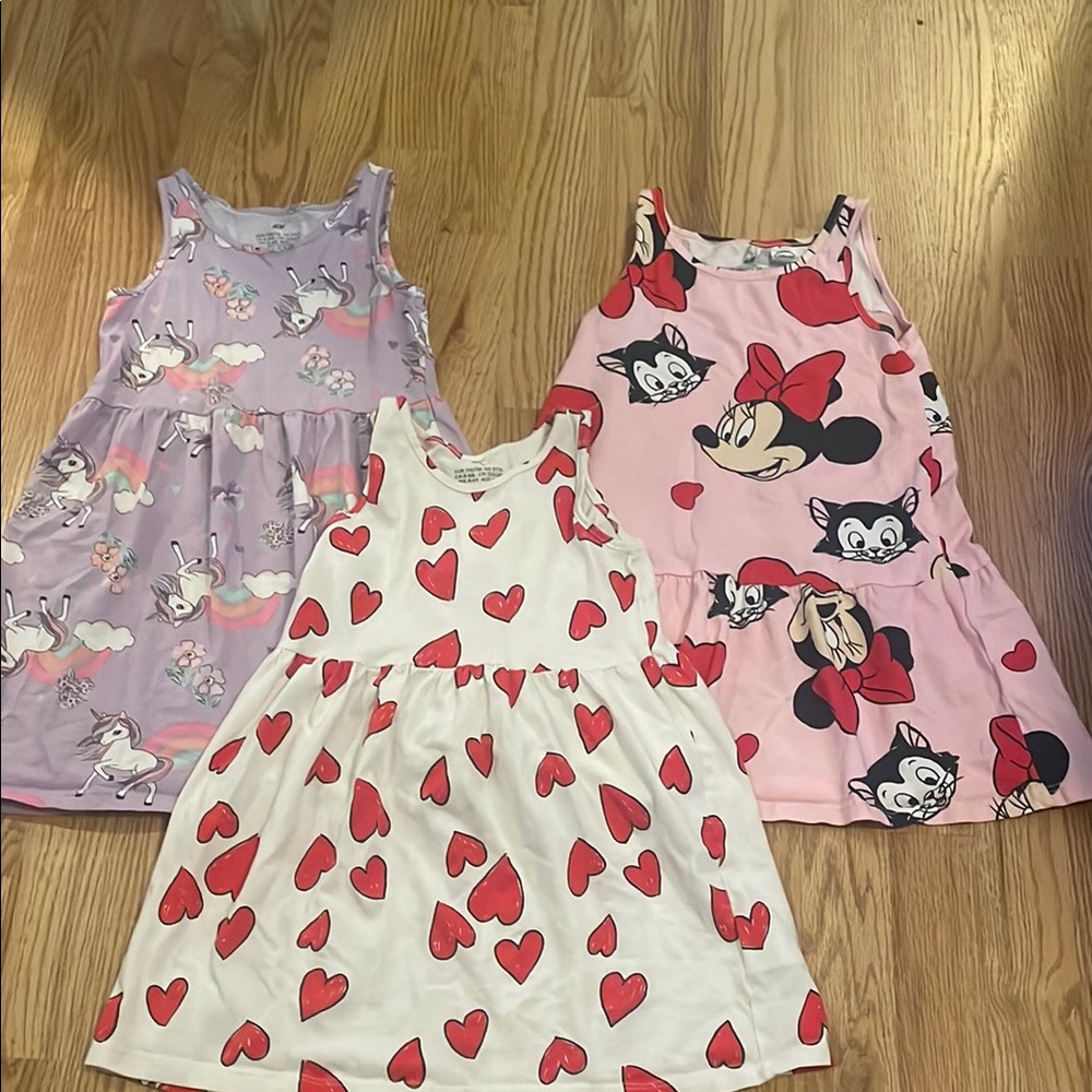 H&M Pink Red Sundress Sleeveless Casual
